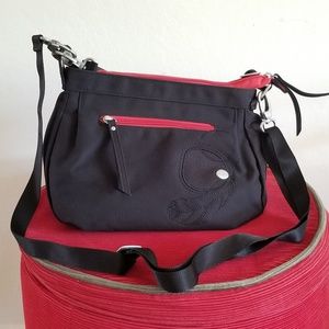 Haiku black with red trim women's purse